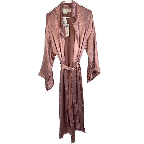 Treasure & Bond Satin Duster OS Kimono Jacket Robe Swim Cover NWT Slits 6899 - Picture 2 of 11